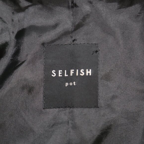 Authentic SELFISH POT vintage long wool coat Classic EUC Gray - Picture 7 of 10